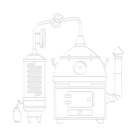 icon with vintage distillation apparatusのイラスト素材