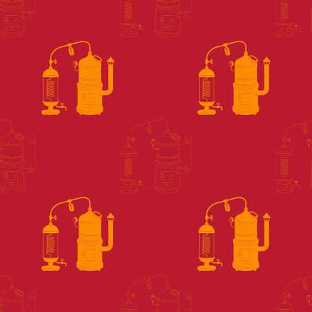 Seamless pattern with distillation apparatusのイラスト素材