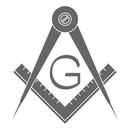 vector icon with Masonic Square and Compassesのイラスト素材