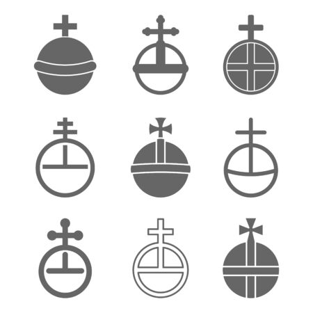 vector set with Globus crucigerのイラスト素材