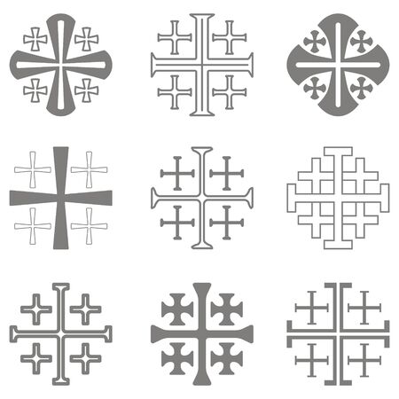 vector set with Jerusalem crossのイラスト素材
