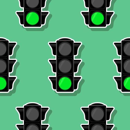 Seamless pattern with traffic semaphoreのイラスト素材