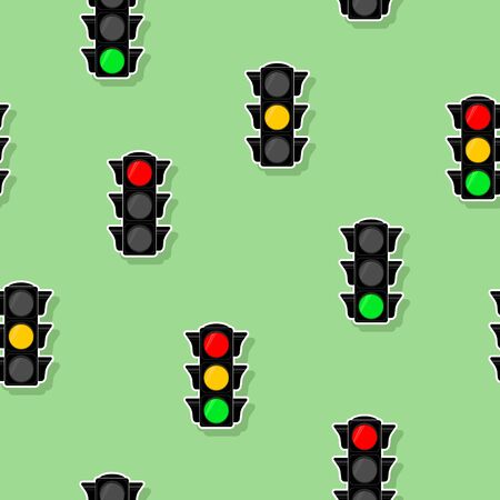 Seamless pattern with traffic semaphoreのイラスト素材