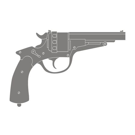 Vector monochrome icon with Revolverのイラスト素材