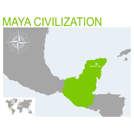 vector map of the Maya civilizationのイラスト素材