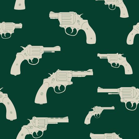 Seamless vector pattern with Revolversのイラスト素材