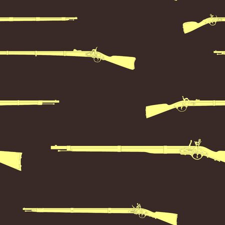 Seamless vector pattern with Antique Riflesのイラスト素材