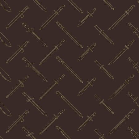 Seamless vector pattern with bayonet knivesのイラスト素材