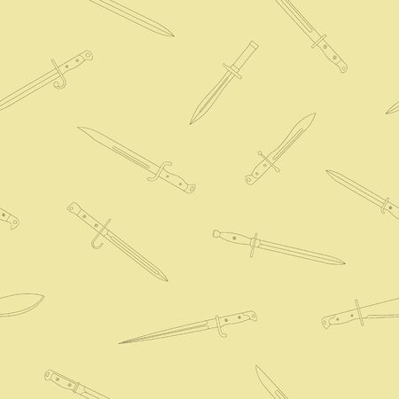 Seamless vector pattern with bayonet knivesのイラスト素材