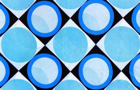 abstract fabric background with circles and squaresの写真素材