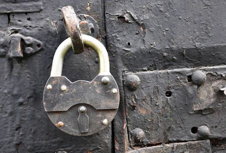 Old iron padlock for your designの写真素材