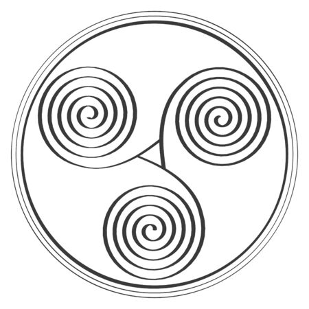 vector monochrome icon with ancient symbol Triskeleのイラスト素材