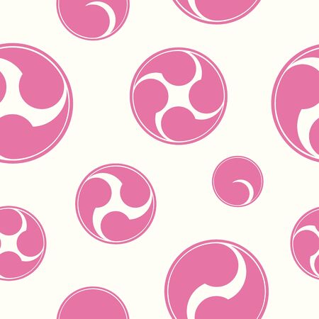 Seamless vector pattern with japanese symbol Tomoeのイラスト素材