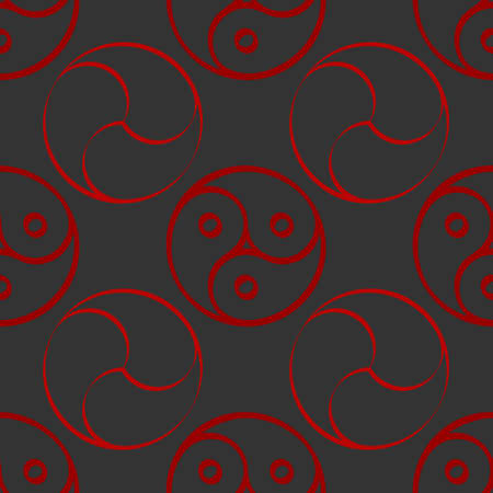 Seamless vector pattern with Gankyil tibetan symbolのイラスト素材