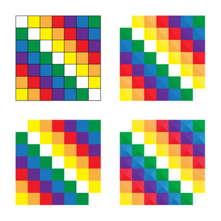 vector icon set with Inka symbol Wiphala for your design