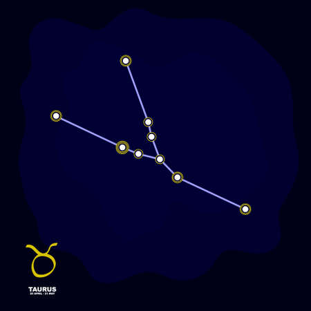 vector image with Taurus zodiac sign and constellation of Taurus for your projectのイラスト素材