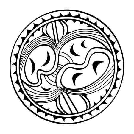 vector icon with symbol of Cucuteni â Trypillia culture ornaments for your projectのイラスト素材