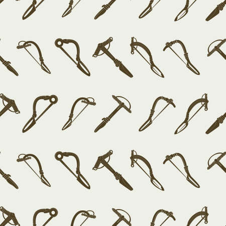 Seamless pattern with ancient brooch fibula for your projectのイラスト素材