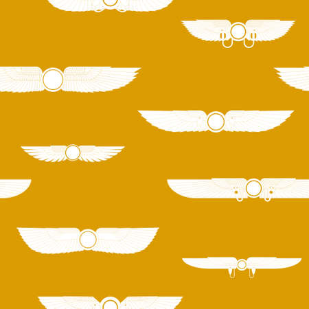 Seamless pattern with ancient egyptian symbol Winged sun for your projectのイラスト素材