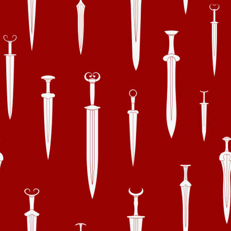 Seamless pattern with ancient swords for your projectのイラスト素材
