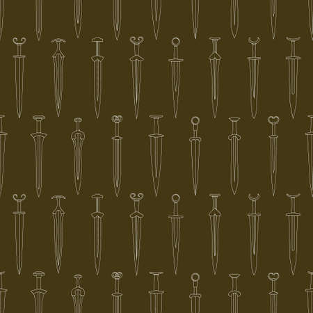 Seamless pattern with ancient swords for your projectのイラスト素材