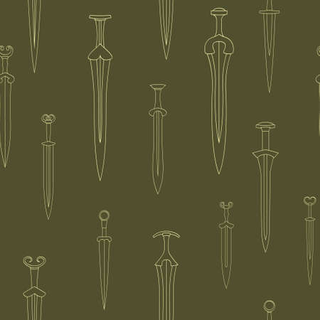 Seamless pattern with ancient swords for your projectのイラスト素材