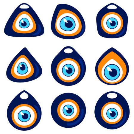 vector icon set with Nazar amulet for your projectのイラスト素材