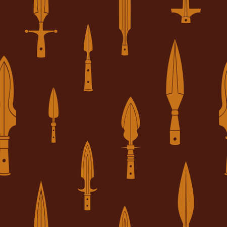 Seamless pattern with ancient spearheads for your projectのイラスト素材