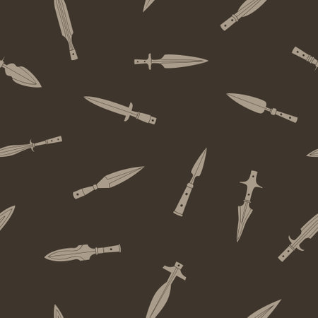 Seamless pattern with ancient spearheads for your projectのイラスト素材