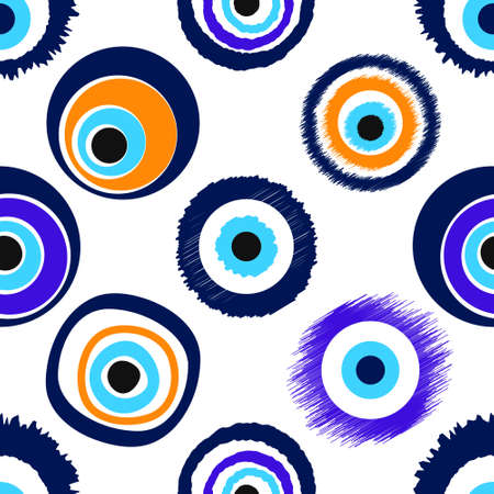 Seamless pattern with Nazar amulet for your projectのイラスト素材