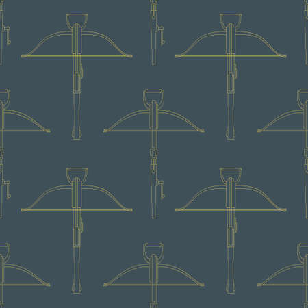 Seamless pattern with ancient Crossbows for your projectのイラスト素材