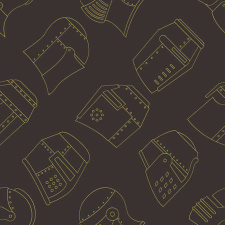 Seamless pattern with ancient warrior helmets for your projectのイラスト素材