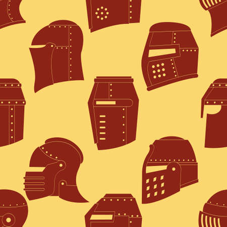 Seamless pattern with ancient warrior helmets for your projectのイラスト素材