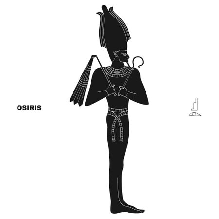 vector image with ancient Egyptian deity Osiris for your projectのイラスト素材