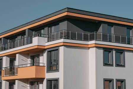 Asenovgrad, Plovdiv / Bulgaria â 06/20/2022: Urban landscape. Construction of a new house in the city on a background of mountains. Quality image for your projectのeditorial素材