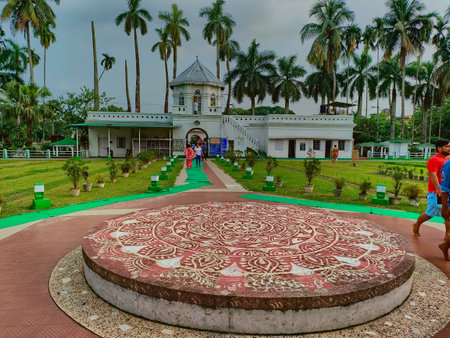 26.05.2022 coochbehar west bengal india , beautiful view of a famous temple with lots of space in west bengalの写真素材