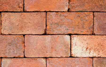 close up brick wall texture and red brick background with copy space