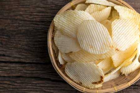 Potato chips in a basket