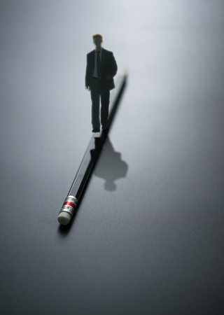 abstract design business man walking on the pencil . business backgroundの写真素材