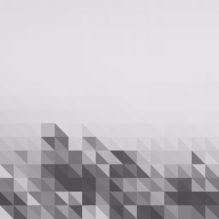 low polygon pixel mosaic, white and black color, high key gray scale, abstract backgroundの写真素材