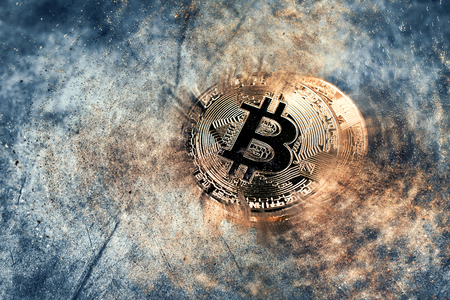 abstract golden bitcoin coin Crypto Currency background concept.の写真素材