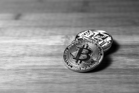 close up golden bitcoin coin crypto Currency background concept.の写真素材