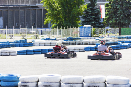 Go-cart racing competitionの写真素材