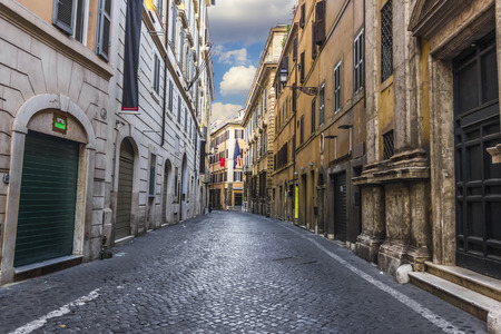 Italian Street Via dei Prefetti, with no peopleのeditorial素材