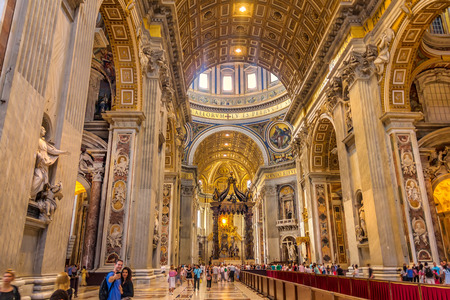 Vatican / Italy - 25 August 2018: Maderno's Nave in St Peter's Cathedralのeditorial素材