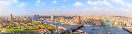 View on the Nile in Cairo, panorama from above, Egyptの写真素材