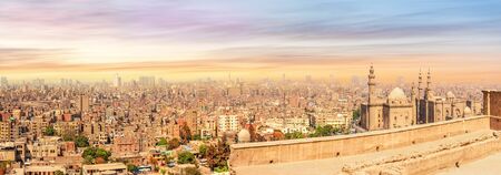 Mosque of Sultan Hasan and view on Al-Helmiya district of Cairo, Egypt.の写真素材