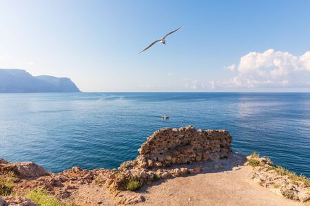 Balaklava Bay in Crimea, sea view from the cape