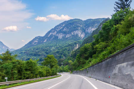 Highway in the Alps, beautiful nature of Austriaの写真素材