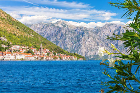 Perast Old Town in the Bay of Kotor, beautiful summer view, Montenegro